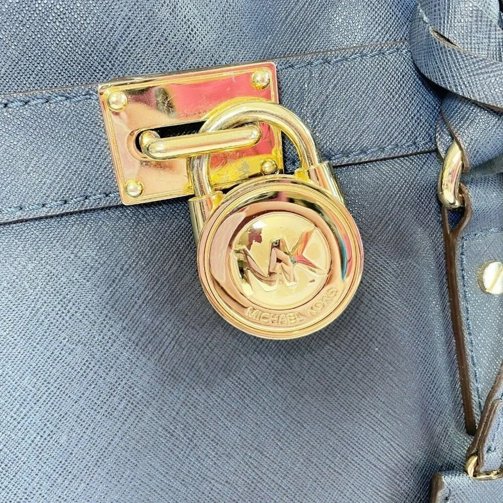 Michael Kors Hamilton Navy‎ Leather Chain MK Signat